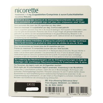Nicorette Zuigtablet 4mg fresh mint 80 Zuigtabletten