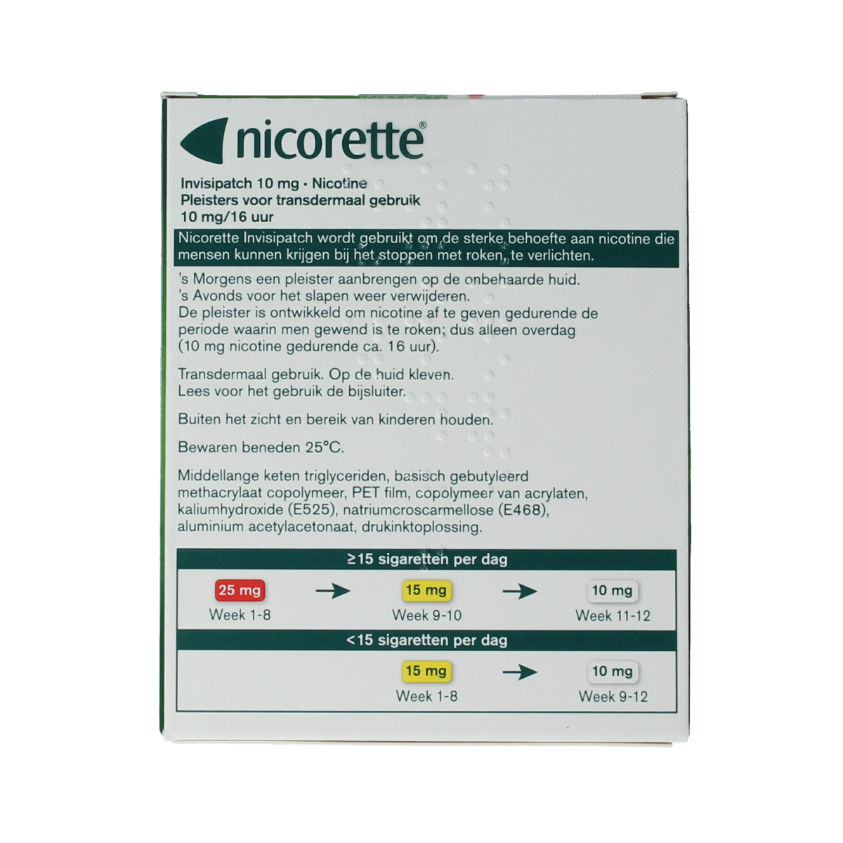 Nicorette Patch invisible 10mg 7.00 Stuks
