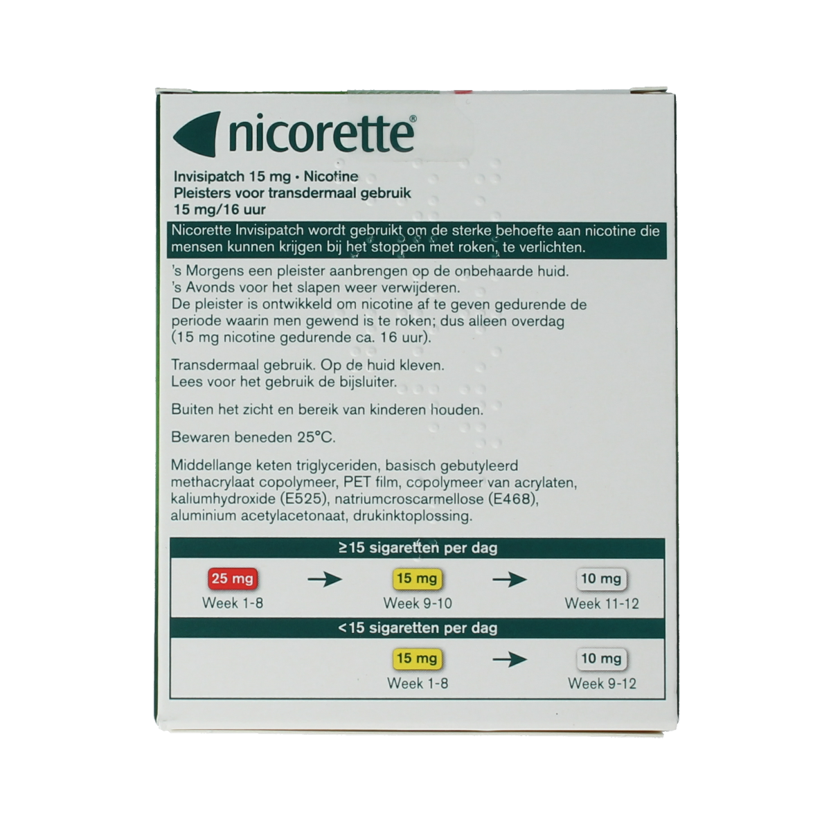 Nicorette Patch invisible 15mg 7.00 Stuks
