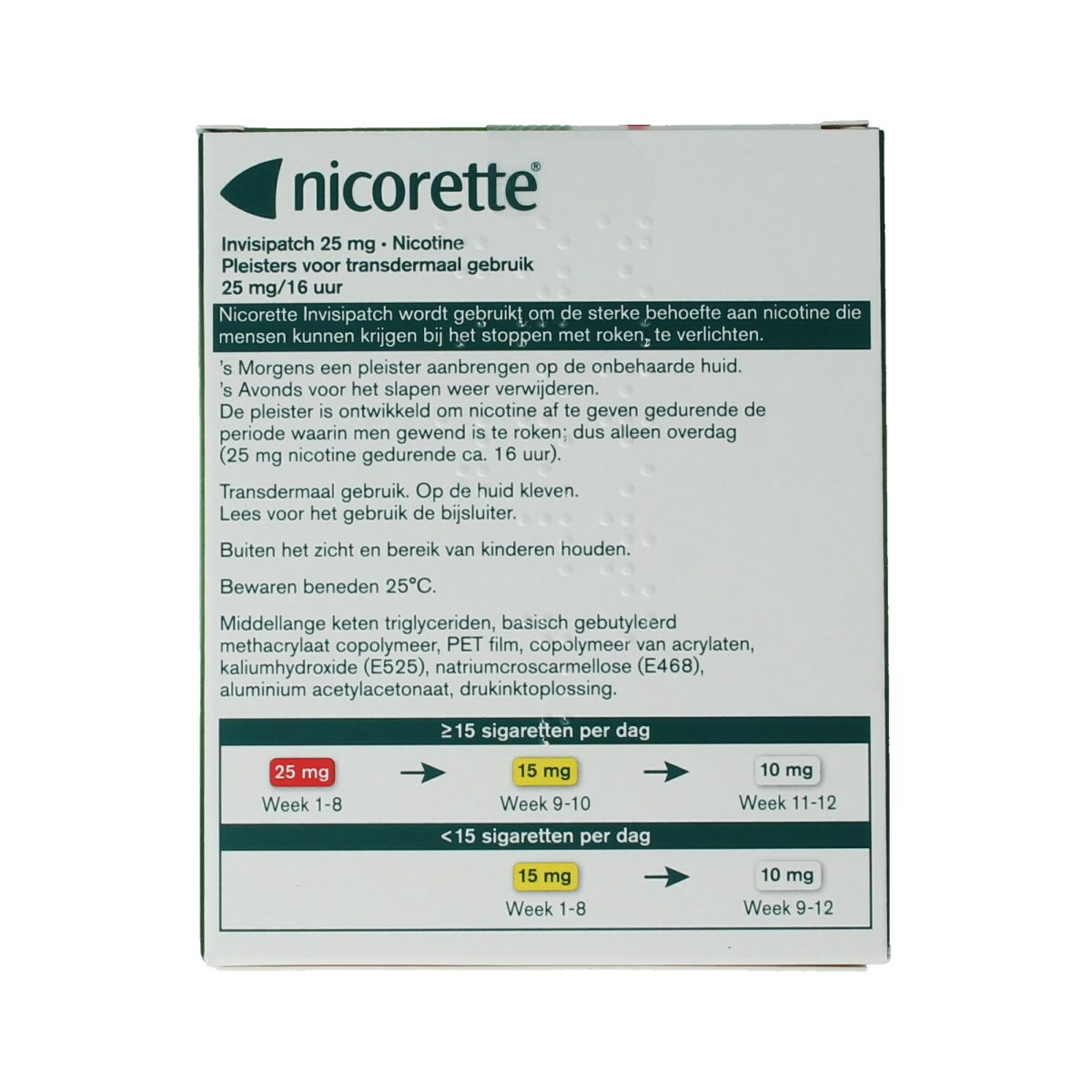 Nicorette Patch invisible 25mg 7.00 Stuks