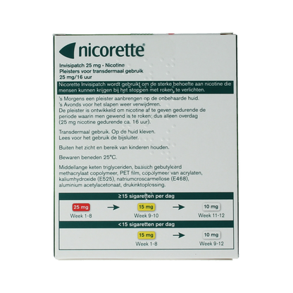 Nicorette Patch invisible 25mg 7.00 Stuks