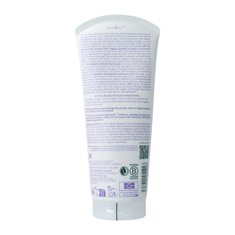 Weleda Baby derma 3 in 1 douchecreme bio 200 Milliliter