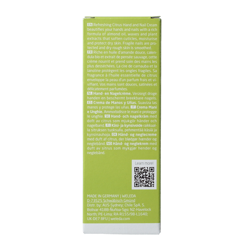Weleda Citrus hand en nagel creme 50 Milliliter