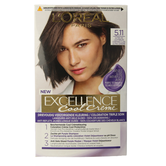 Excellence Cool creme 5.11 ultra as lichtbruin 1 Sachets
