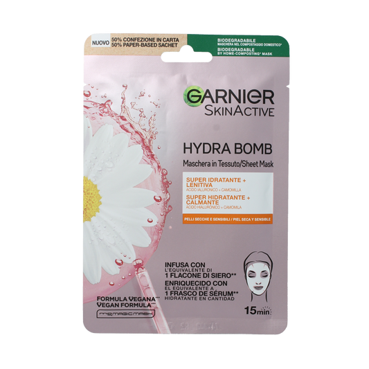 Garnier Skin act tissue masker kamille& hyaluronzuur 1 Stuks