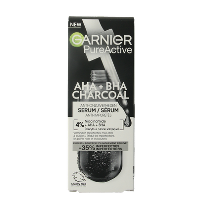 Garnier PureActive AHA + BHA charcoal serum 30 Milliliter