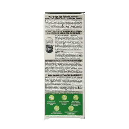 Garnier PureActive AHA + BHA charcoal serum 30 Milliliter