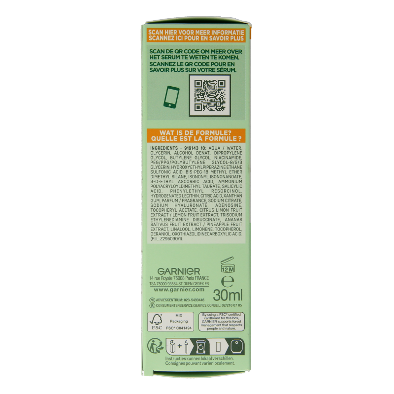 Garnier SkinActiv VitC anti-dark spot serum 30 Milliliter