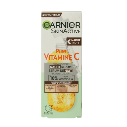 Garnier SkinActive nachtserum vitamine C hyaluronzuur 30.00 Milliliter