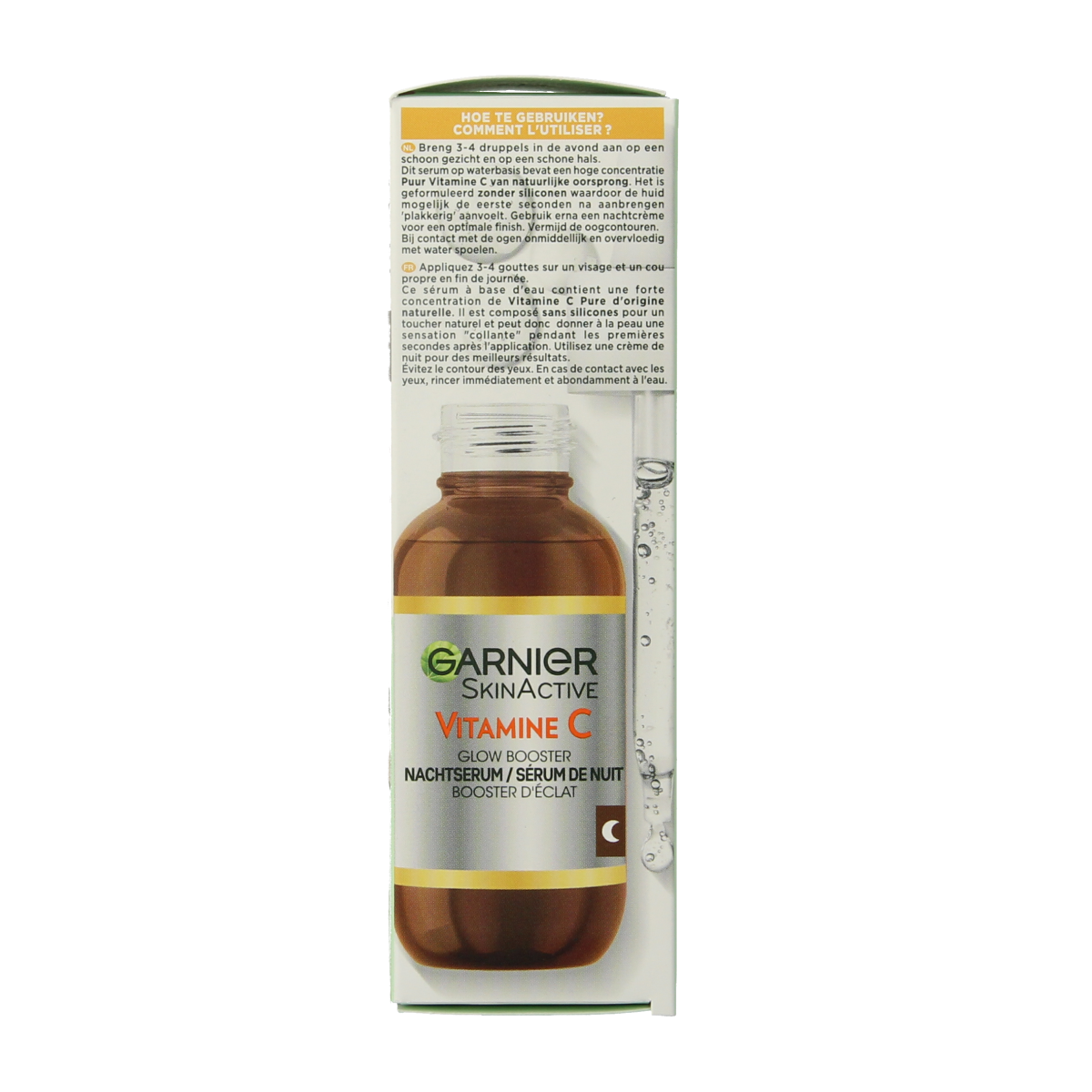 Garnier SkinActive nachtserum vitamine C hyaluronzuur 30.00 Milliliter