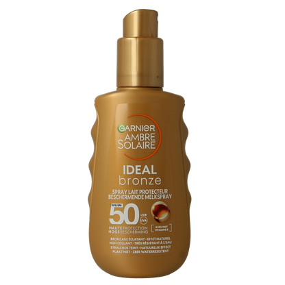 Ambre Solaire Melkspray ideal bronze SPF50 150 Milliliter