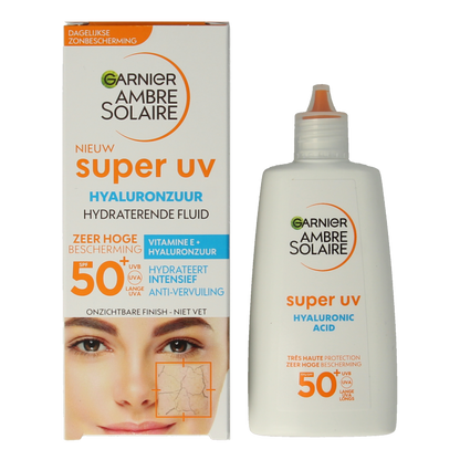 Ambre Solaire Fluid hyaluronzuur super UV SPF50+ 40 Milliliter