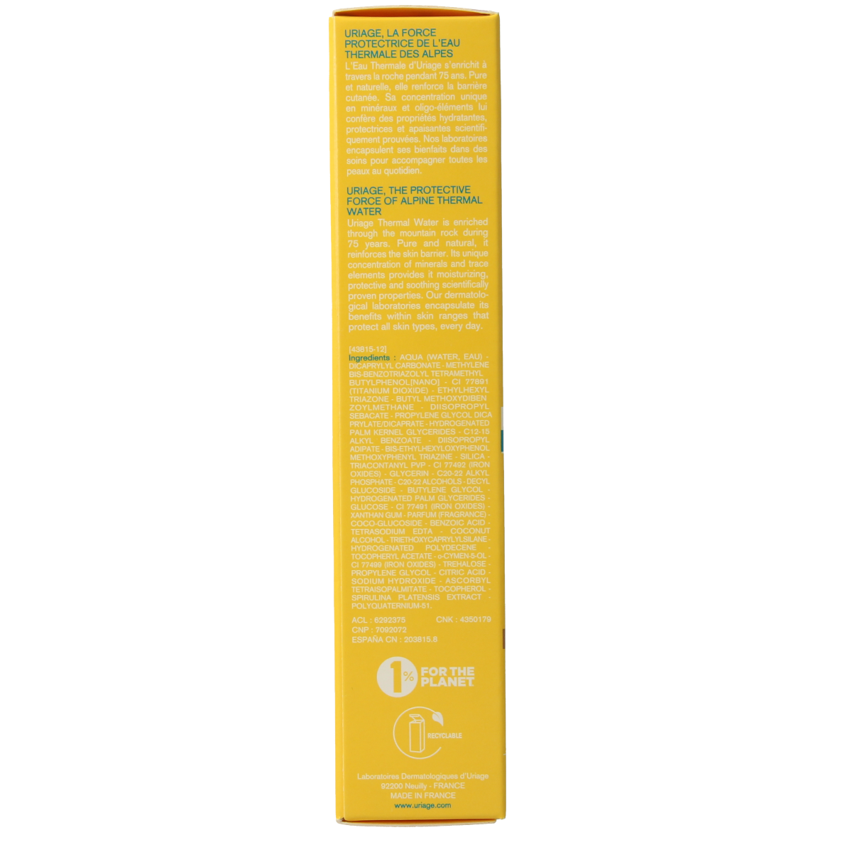 Uriage Sun getinte creme medium SPF50+ 50.00 Milliliter