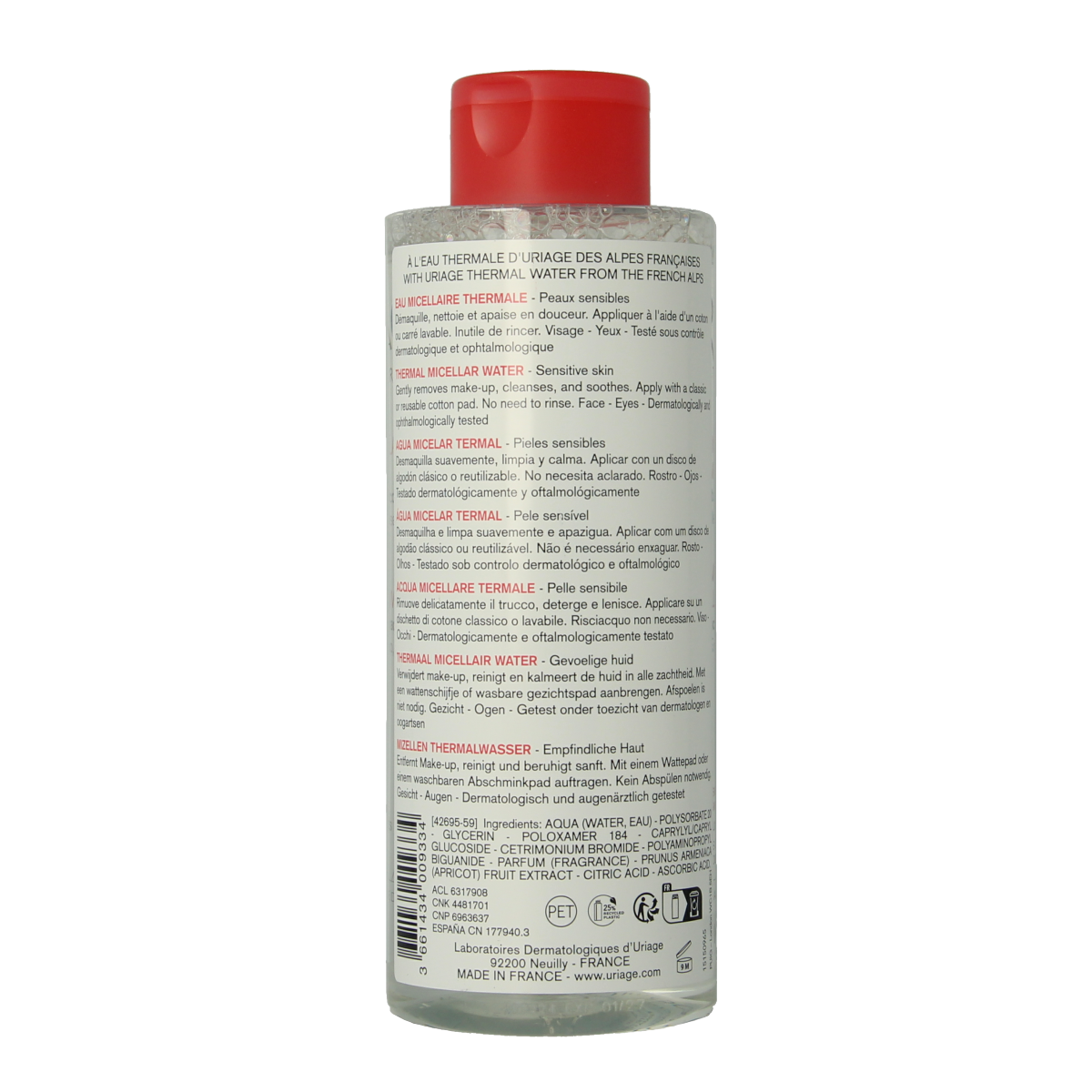 Uriage Thermaal micellairwater gevoelige  huid 500.00 Milliliter