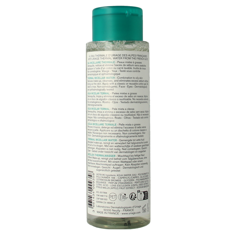 Uriage Thermaal micellairwater gemengde tot vette huid 250 Milliliter