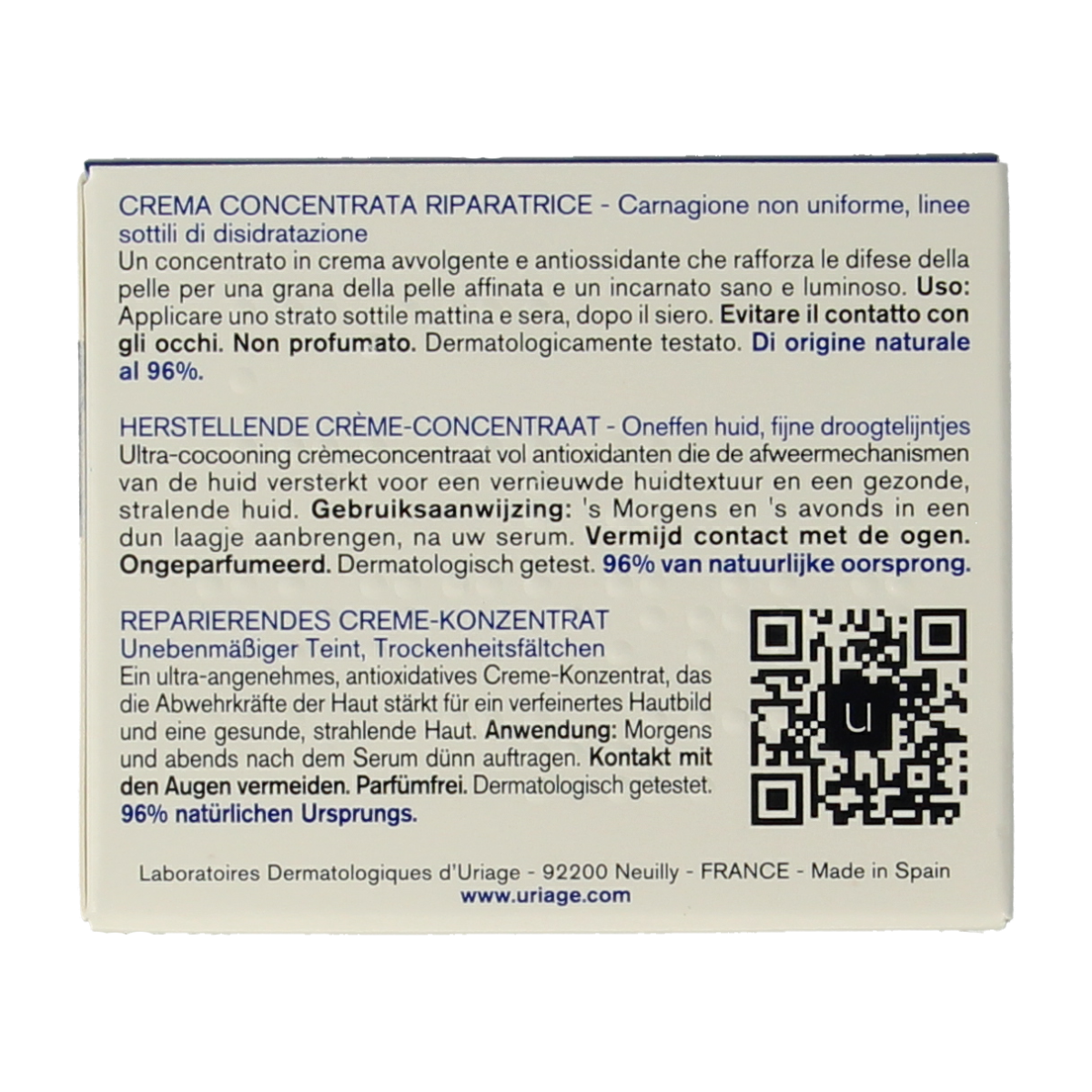 Uriage Cica daily cream concentraat 50.00 Milliliter