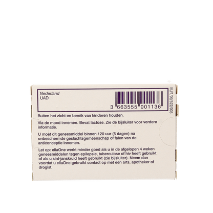 Ellaone Filmomhulde tablet 30mg 1 Tabletten