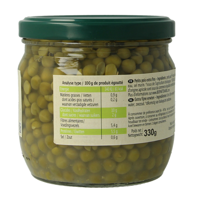 Primeal Doperwten extra fijn bio 330.00 Gram