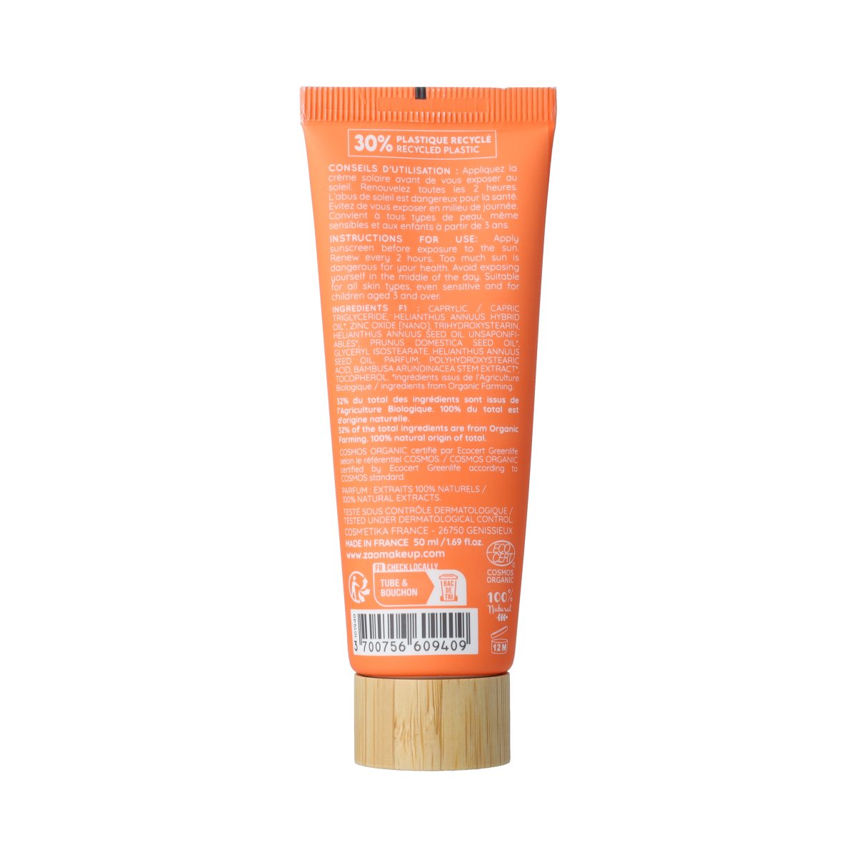 ZAO Moisturising Sunscreen (face) SPF30 50.00 Milliliter