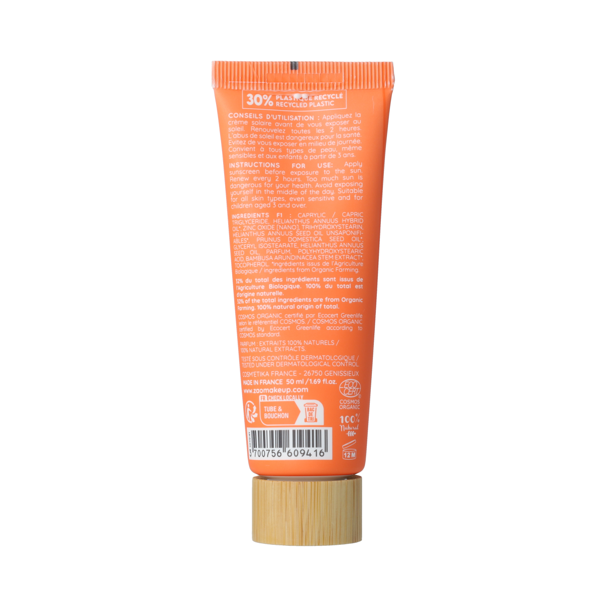 ZAO Moisturising Sunscreen (face) SPF50 50.00 Milliliter