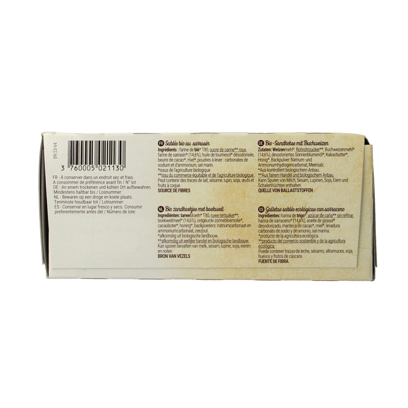 Bisson Zandkoekjes boekweit authentiek bio 175 Gram