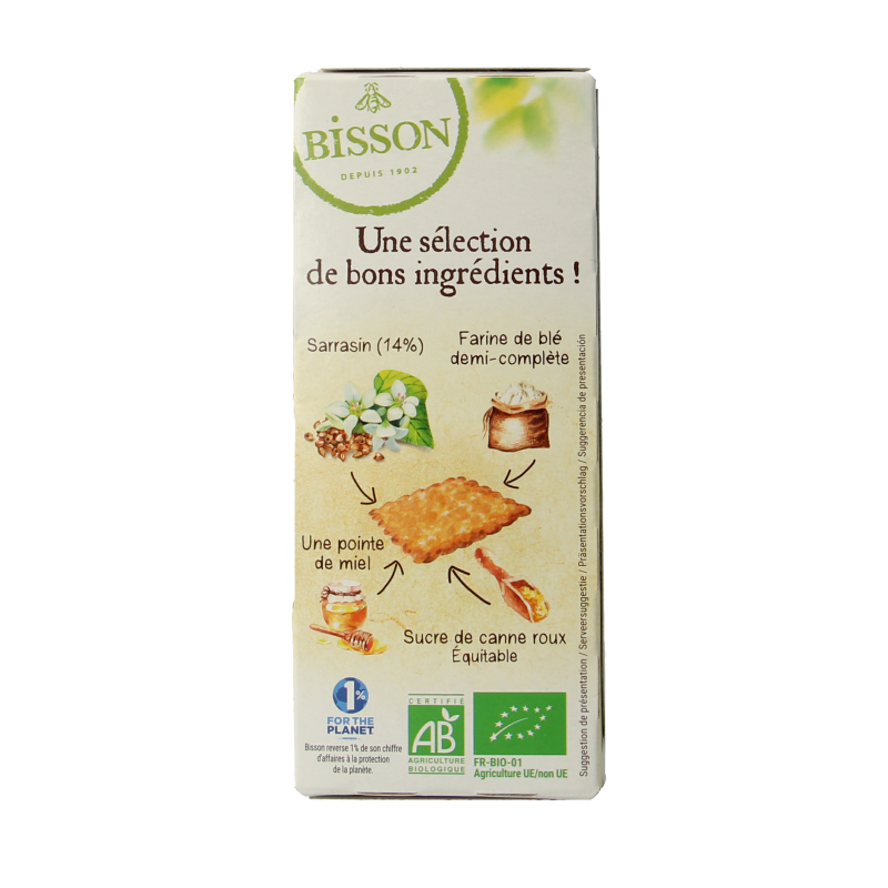 Bisson Zandkoekjes boekweit authentiek bio 175 Gram