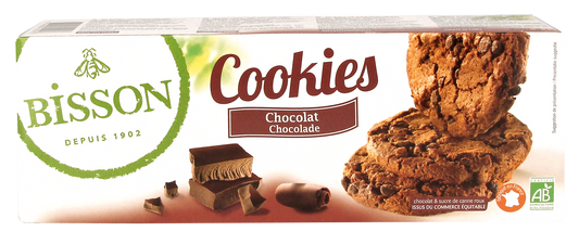 Bisson Chocolade cookies met stukjes pure chocola bio 200 Gram