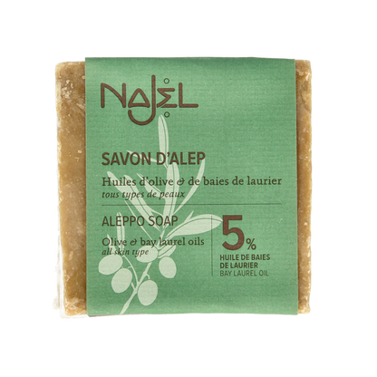 Najel Aleppo Aleppo olijf zeep 5% laurier 190.00 Gram