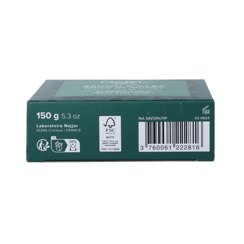 Najel Aleppo Aleppo zeep amber oud aroma aan koord 150 Gram