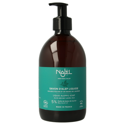Najel Aleppo Aleppo zeep vloeibaar pompflacon 500 Milliliter