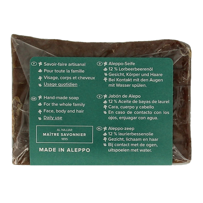 Najel Aleppo Aleppo zeep olijf olie 12% 200.00 Gram