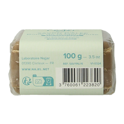 Najel Aleppo Aleppo zeep scrub dode zee klei 100 Gram