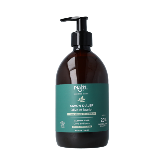 Najel Aleppo Zeep liquid laurier 20% pompfles 500.00 Milliliter