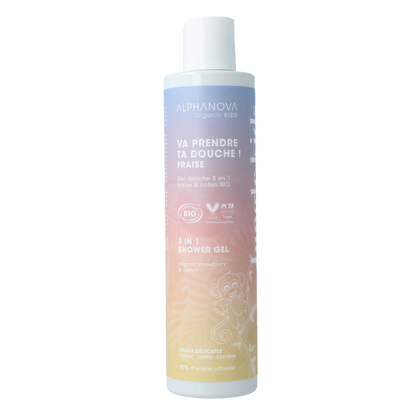 Alphanova Kids Kids bio showergel strawberry 250 Milliliter