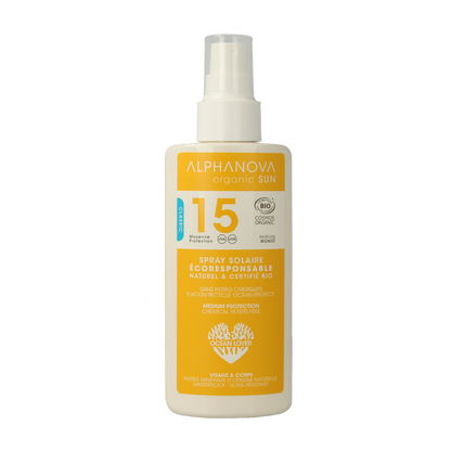 Alphanova Sun Sun bio spray SPF15 vegan 125 Milliliter