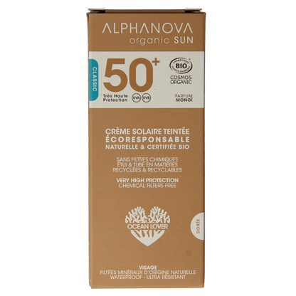 Alphanova Sun Sun bio tinted sunscreen cream golden SPF50+ 50 Gram