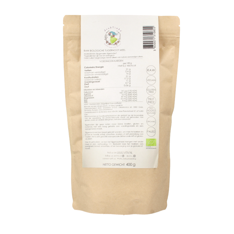Vitiv Tijgernoot meel bio 400 Gram