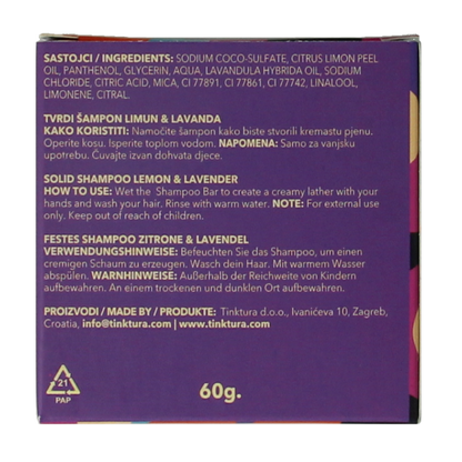 Tinktura Shampoo bar lemon/lavender 1 Stuks