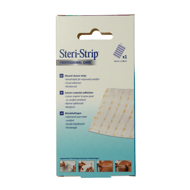 3M Steri strip hecht 6 x 38mm 6 Stuks - DrogistWereld