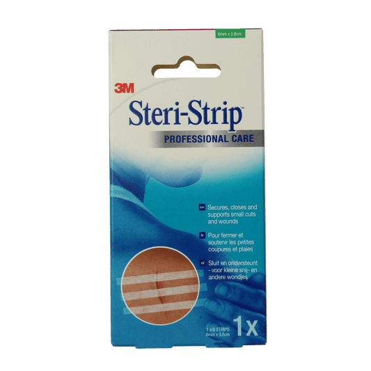 3M Steri strip hecht 6 x 38mm 6 Stuks - DrogistWereld