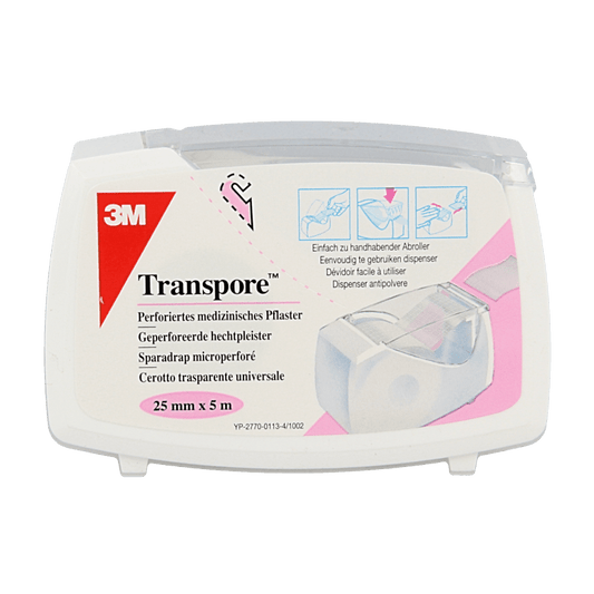 3M Transpore hechtpleister 5m x 25mm 1 Stuks - DrogistWereld