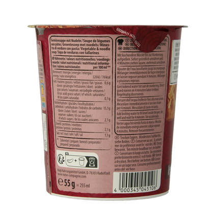 Natur Compagnie Cupnoodles Asia vegetable bio 55.00 Gram