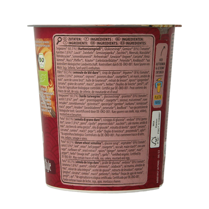 Natur Compagnie Cupnoodles Asia vegetable bio 55.00 Gram