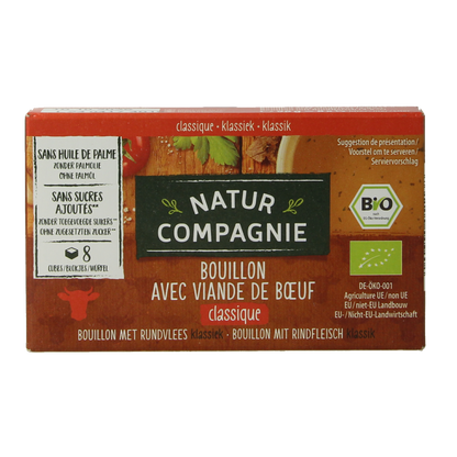 Natur Compagnie Rundvleesbouillon blokjes bio 8 Stuks