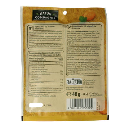 Natur Compagnie Kippensoep met vermicelli bio 40 Gram