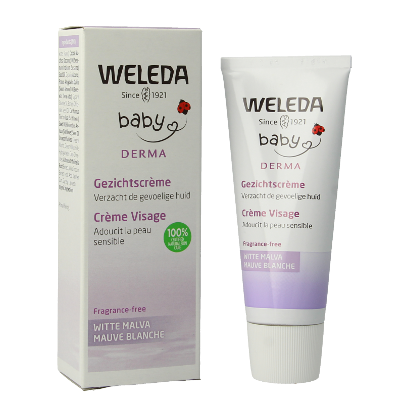 Weleda Baby witte malva sensitive gezichtscreme 50 Milliliter