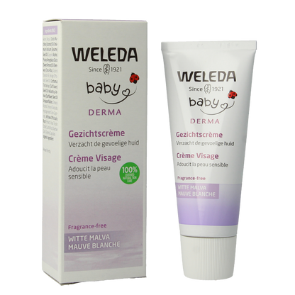 Weleda Baby witte malva sensitive gezichtscreme 50 Milliliter