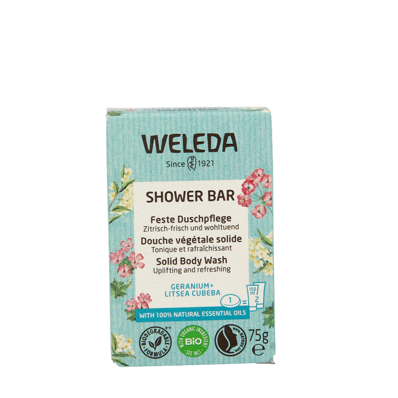 Weleda Shower bar geranium + litsea cubeba 75 Gram