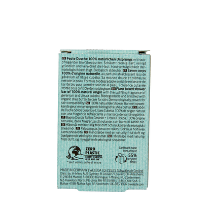 Weleda Shower bar geranium + litsea cubeba 75 Gram