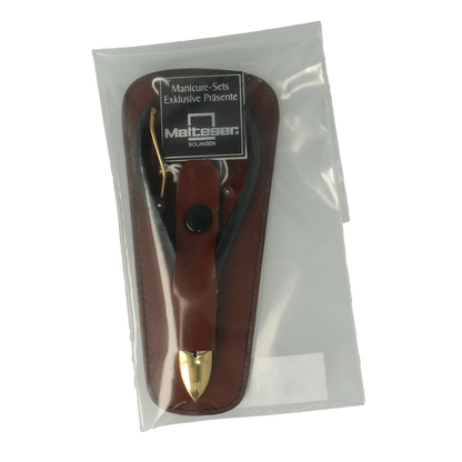 Malteser Nageltang 10cm met luxe bruin leren hoes 1 Stuks